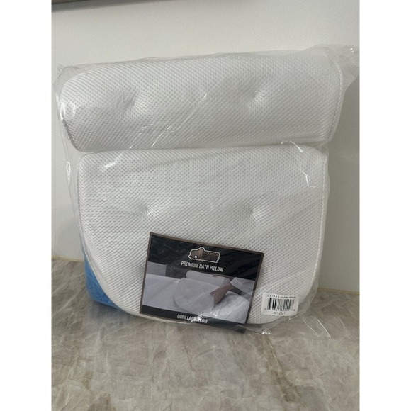 Gorilla Grip White Mesh Premium Bath Pillow with Loofah - Picture 2 of 3